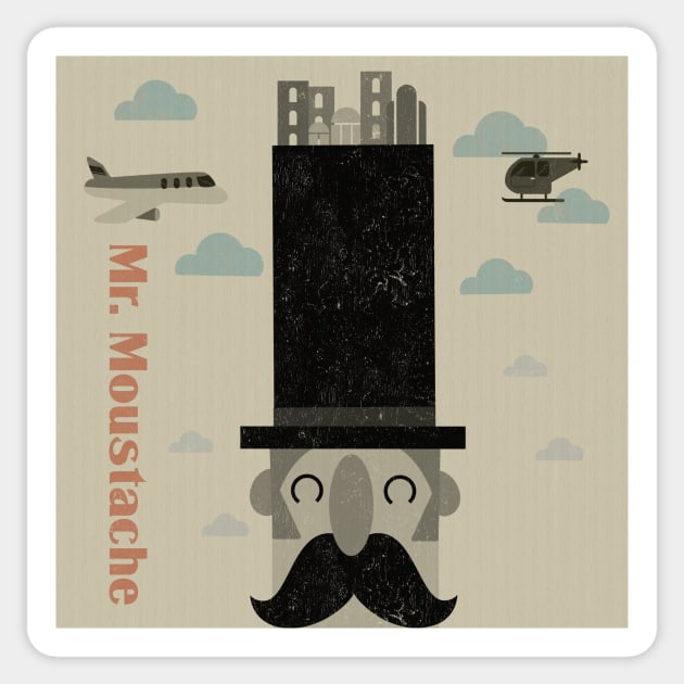 mr moustache Sticker by Beni-Shoga-Ink